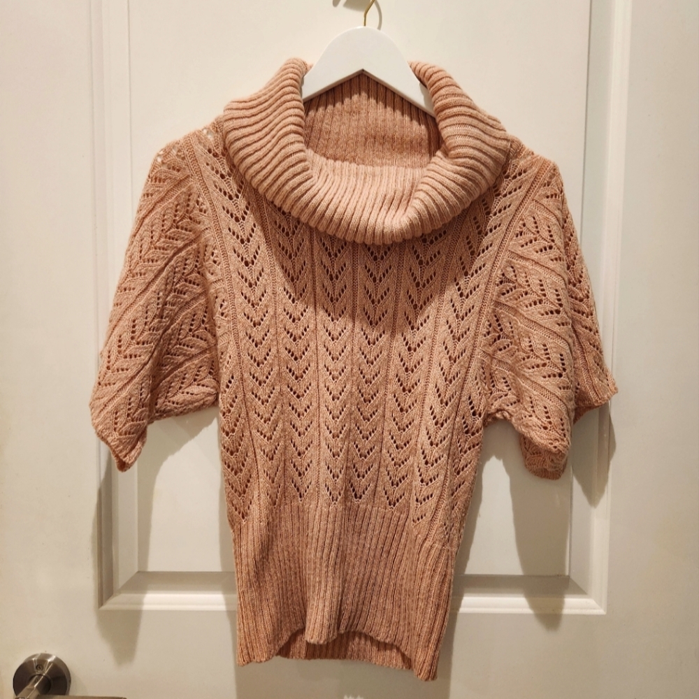 Forever 21 Women's Cable Knit Cowl Neck Sweater - Cream Pink